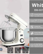 BioloMix 6-speed Kitchen Food Stand Mixer 1200W DC Quiet Motor  6L Stainless Steel Bowl with Cream Egg Whisk Whip Dough Kneader