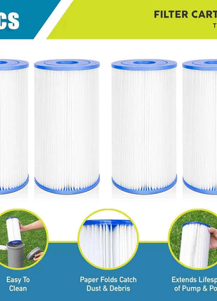 1-6pcs Tipo III Cartuccia del filtro della piscina per Bestway 58012E Tipo III/A Cartuccia della pompa del filtro della piscina esterna Parte di ricambio