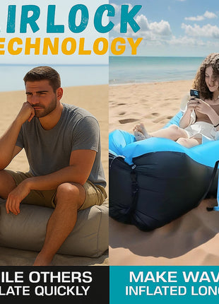 Divano gonfiabile per divano ad aria, sedia portatile da spiaggia e da campeggio, divano impermeabile per picnic, escursioni, festival musicali all'aperto
