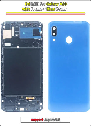 Display LCD AMOLED per Samsung Galaxy A30, Schermo Touch con Digitalizzatore, Assemblaggio Completo con Cornice per Samsung A30 A305F A305G