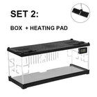 Acrylic Reptile Breeding Box with LED Lizards Snakes Winter Incubator with Heating Pads Reptiles Feeding Box Anti-escape Cages