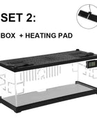 Acrylic Reptile Breeding Box with LED Lizards Snakes Winter Incubator with Heating Pads Reptiles Feeding Box Anti-escape Cages