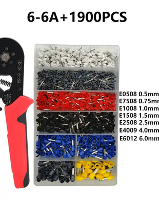 Mini HSC8 6-4/6-6 Ferrule Crimping Pliers (0.25-10mm²/0.25-6mm²) for Electrical Connection Repair