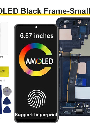AMOLED Per Samsung Galaxy S20Ultra G988 G988U G988B/DS Display LCD Touch Screen Digitizer con Cornice Per Samsumg S20 Ultra LCD