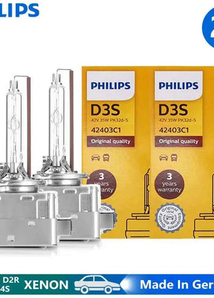 Philips 2pcs D1S D2S D2R D3S D4S Xenon HID Standard Car Head Light 35W 4200K Xenon White Original Bulbs Upgrade Lamps Germany