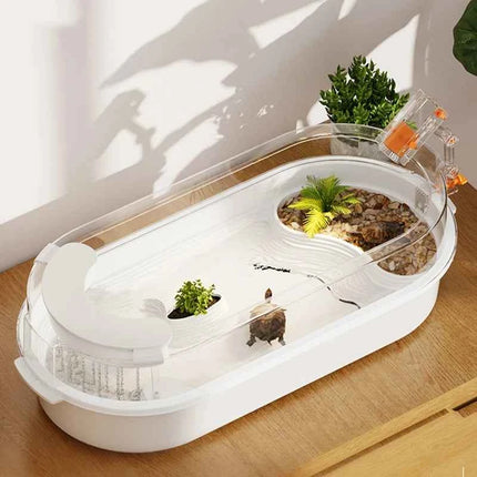 Reptile Terrariums Turtle Breeding Tank Desktop Plastic Ecological Display Box Household Turtle Incubator Breeding Habitats