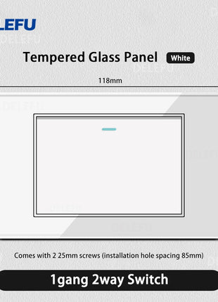 DELEFU Vetro temperato bianco Italia USB TypeC Presa a muro a ricarica rapida Schuko Tuya Wifi Smart Switch Sat TV Tel Campanello Cile