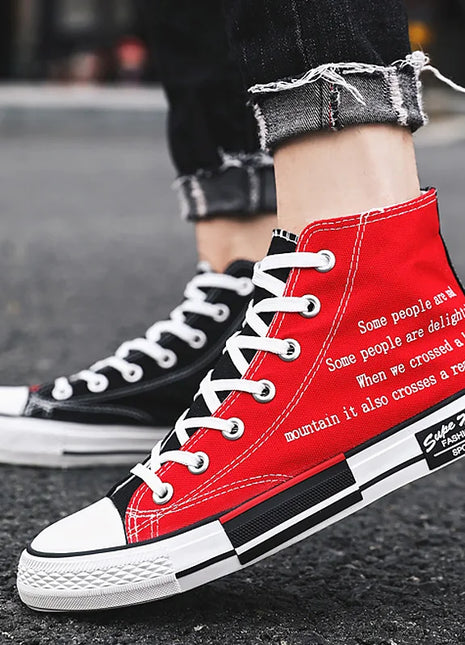 Men's Casual High-Top Sneakers Canvas Rubber School Shoes Tenis Boys Platform Sneakers Women's Shoes