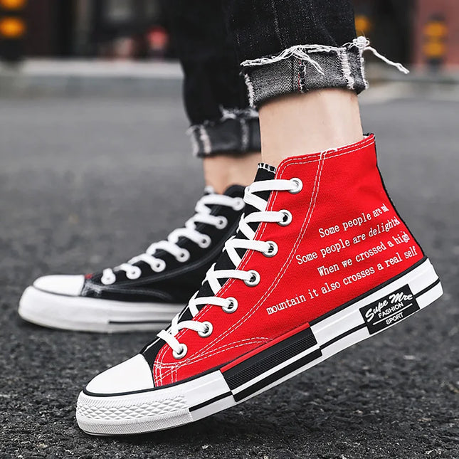 Sneakers alte casual uomo scarpe da scuola in gomma canvas tenis boys platform sneakers scarpe da donna