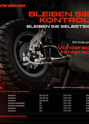 Frankberg 2x Braccio di Controllo Sospensione Asse Anteriore Sinistro e Destro per Honda Accord V CD CE CF Aerodeck CE Coupé CD K9643 K90447