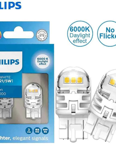 Philips LED W21/5W 7443 T20 Ultinon Pro6000 Red White Amber Two Contacts Original Auto Turn Signal Stop Lamps 11066 Error Free