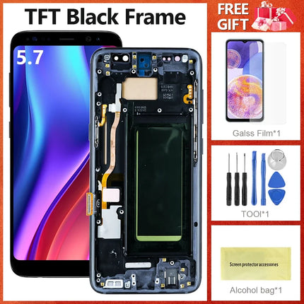 Nuovo S8 LCD di Ricambio Per Samsung Galaxy S8 G950 G950F Display LCD Touch Screen Digitizer Assembly Con Telaio
