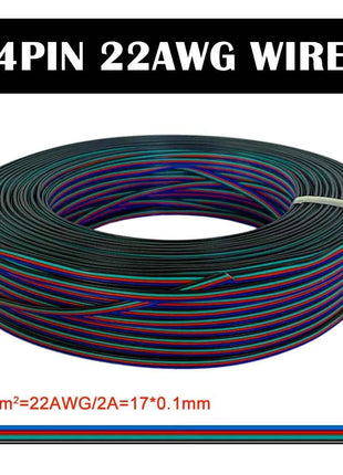 1m/5m/10m 2PIN 3PIN 5PIN 6PIN LED Wire Cable 22AWG Electric Wires Extension For WS2812B WS2811 5050 RGB RGBW LED Strip Light