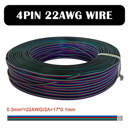 1m/5m/10m 2PIN 3PIN 5PIN 6PIN LED Wire Cable 22AWG Electric Wires Extension For WS2812B WS2811 5050 RGB RGBW LED Strip Light