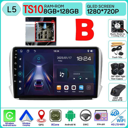 Android 16 GPS Navigation For Peugeot 2008 208 Series 2012 - 2018 Carplay Car Radio Multimedia Player Stereo Video BT 2k Screen