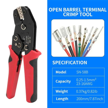 Set di strumenti per crimpare Pinze pressate Strumenti per elettricisti Terminali elettrici Morsetto Elettronica Premendo il connettore Mascelle a mano 58B