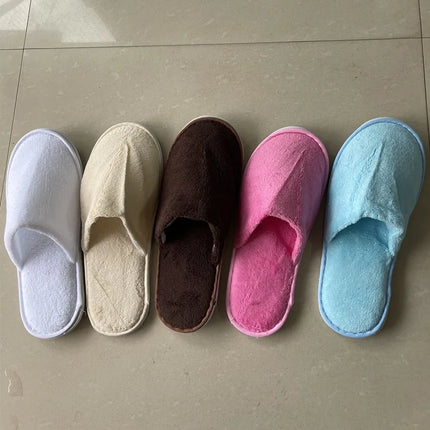 5 paia/lotto uomo donna usa e getta hotel pantofole per gli ospiti scivoli in cotone casa viaggio SPA pantofola ospitalità economici indoor slip-on