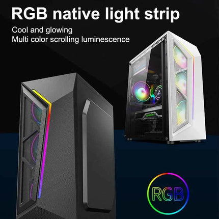 Transparent Computer Case With RGB Light For ATX/M-ATX/ITX Motherboard SSD HDD USB3.0 ATX Power Supply 310mm GPU Graphic Card