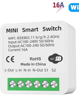 16A Tuya WiFi Smart Switch 2-way Control with Energy Monitor Switch Mini Smart Breaker Smart Life Control  Alexa Via Google Home