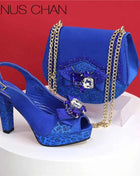 Scarpe e borsa da sera alla moda africana scarpe da donna di Design italiano nuovo stile tacchi alti comode scarpe e borse da donna