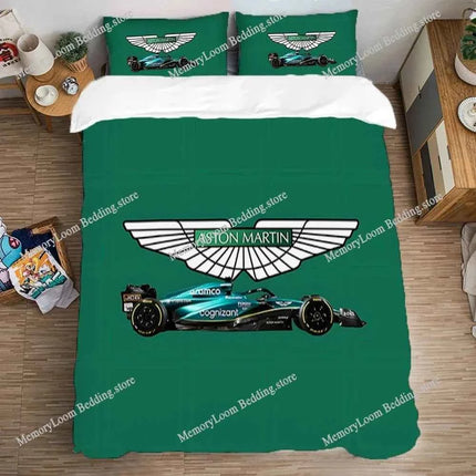 Single Double Large Size Queen Bed Comforter Sets A-Aston Martin Aramco Formula One TeamS Bedding Decorations Quilt Cover Set