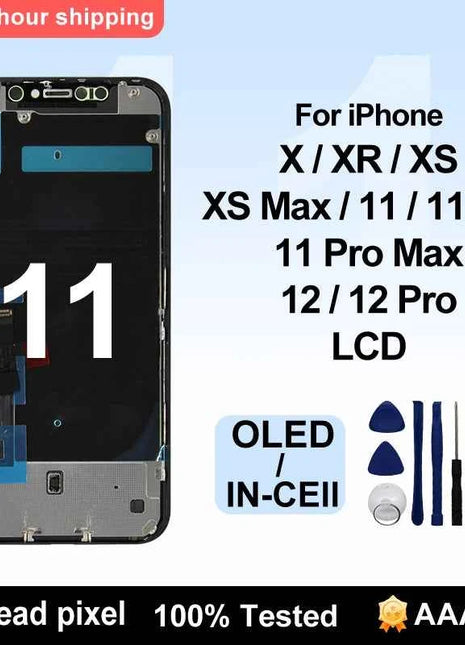 AAA + OLED per iPhone X XR 11 Display LCD XS MAX 11 PRO MAX 12 Pro Incell Digitzer Assembly per iPhone X XS LCD Touch Screen