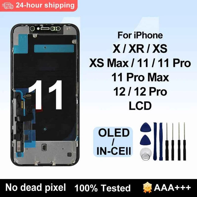AAA + OLED per iPhone X XR 11 Display LCD XS MAX 11 PRO MAX 12 Pro Incell Digitzer Assembly per iPhone X XS LCD Touch Screen