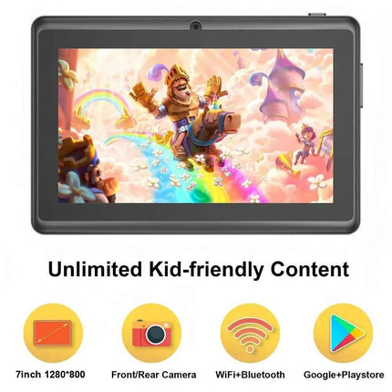Nuovo Tablet per Bambini da 7 Pollici Android 13, 4GB RAM 64GB ROM, Espandibile fino a 1TB, WiFi, Bluetooth, Batteria da 4000mAh, Software con Custodia Protettiva