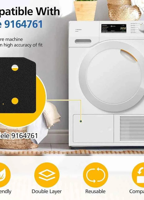 4 Pack Plinth Filter for Miele T1 Dryer, 9164761 Heat Pump Tumble Dryer Filter Toe-Kick Lint Filter Foam Sponge