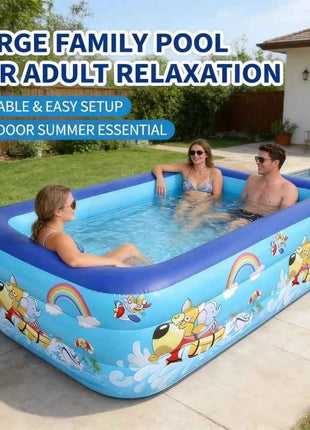 Piscina Gonfiabile Estiva 1 Pezzo, Grande Piscina con Telaio, Vasca da Bagno da Giardino per Giochi d'Acqua all'Aperto e al Chiuso, Feste