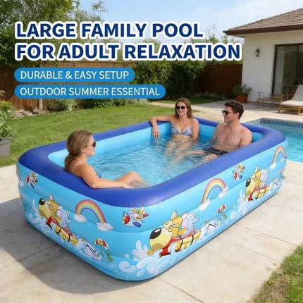 Piscina Gonfiabile Estiva 1 Pezzo, Grande Piscina con Telaio, Vasca da Bagno da Giardino per Giochi d'Acqua all'Aperto e al Chiuso, Feste