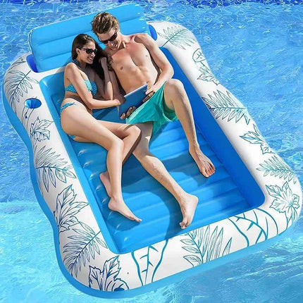 Doppio materasso galleggiante gonfiabile Sedia a sdraio da spiaggia Anello da nuoto Tubo Letto per il tempo libero in acqua Materassi ad aria per il nuoto Piscina per dormire
