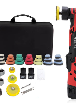 Podofo Mini Lucidatrice per Auto 12V a 6 Velocità con Fari, Lucidatrice Multifunzione per Auto e Mobili, Rimozione Graffi
