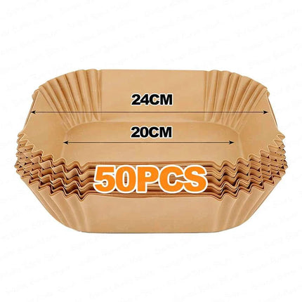 Disposable Baking Accessories for Most AirFryers, Non-Stick Waterproof Oilproof Cooking Paper, Square, for Oven and Air Fryers