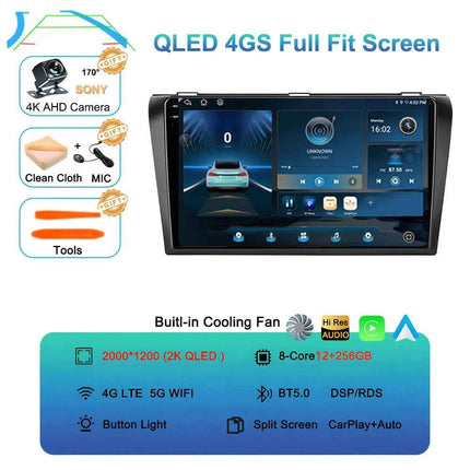 Android 16  video Player Car Radio For Mazda 3 2004 - 2009 2din with BOSE Multimedia Carplay Stereo GPS Head Unit WIFI+4G