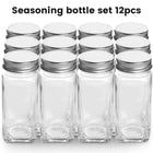 12pcs Seasoning Bottle 120ml Clear Plastic Spice Jar Spice Pepper Salt Storage Bottle Container w/ funnel Kitchen Gadget Tool