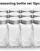 12pcs Seasoning Bottle 120ml Clear Plastic Spice Jar Spice Pepper Salt Storage Bottle Container w/ funnel Kitchen Gadget Tool