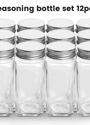 12pcs Seasoning Bottle 120ml Clear Plastic Spice Jar Spice Pepper Salt Storage Bottle Container w/ funnel Kitchen Gadget Tool