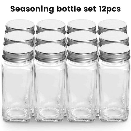 12pcs Seasoning Bottle 120ml Clear Plastic Spice Jar Spice Pepper Salt Storage Bottle Container w/ funnel Kitchen Gadget Tool