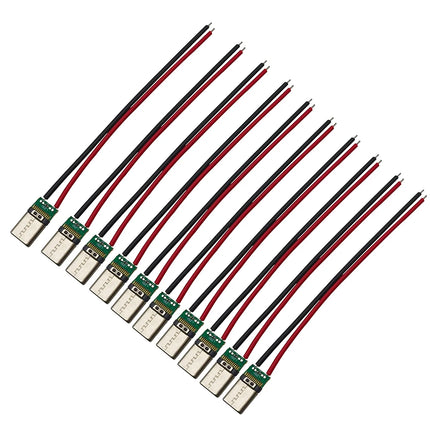 2/5/10 Pezzi Connettore USB Tipo C 10cm a 2 Pin Maschio e Femmina per Saldatura, Presa di Ricarica USB-C per Porte di Ricarica di Telefoni Cellulari