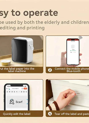 MarkLife P15 Thermal Label Printer Mini Portable Wireless Bluetooth-compatible Labeling Sticker Machine for Home Office