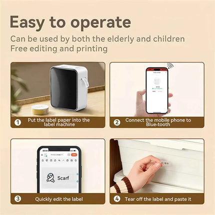 MarkLife P15 Thermal Label Printer Mini Portable Wireless Bluetooth-compatible Labeling Sticker Machine for Home Office