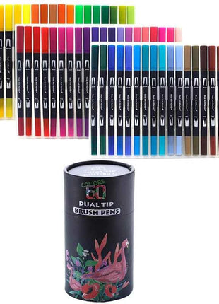 Set Pennarelli Manga Dual Tip 12/24/36/120 Colori Acquerello Fineliner per Calligrafia e Arte