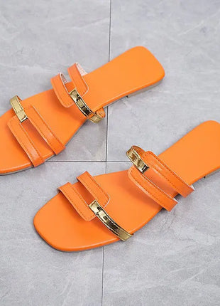 Women's Shoes Summer Flats Flip Flops Dress Shallow Casual Women's Slides Rome Open-toe Slippers for Women Slingback Sandals 2023