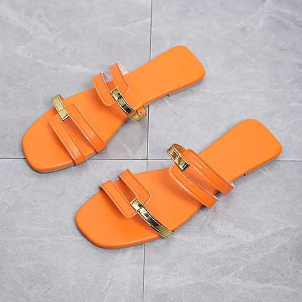 Scarpe da donna Summer Flats Flip flop Dress Shallow Casual donna Slides roma Open-toe pantofole da donna Slingback Sandals2023