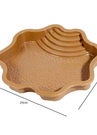 〔CC55〕Reptiles Water Dish With Anti-Slip Imitation Rock Ladders Food Water Bowl For Turtle Lizards Gecko Small Pet Supplies