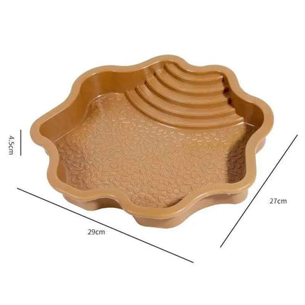 〔CC55〕Reptiles Water Dish With Anti-Slip Imitation Rock Ladders Food Water Bowl For Turtle Lizards Gecko Small Pet Supplies