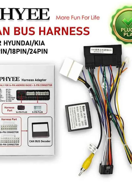 Decoder CAN Bus 24Pin/18Pin/24Pin per Hyundai Tucson Elantra Kia Sportage Ceed, SWC, Plug & Play, Adattatore Android 16-Pin