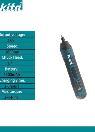 Avvitatore Elettrico Makita Cordless Brushless 1300mAh Ricaricabile Multifunzione per Smontaggio