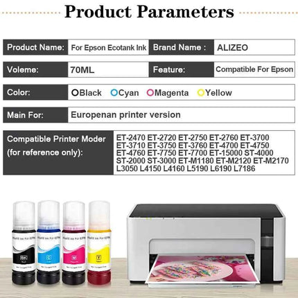 544 103 104 522 Dye Ink For Epson Ecotank with L3250 L4150 L1110 2750 L3100 4700 4750 ET-2400 ET-2720 Printer Compatible Desktop